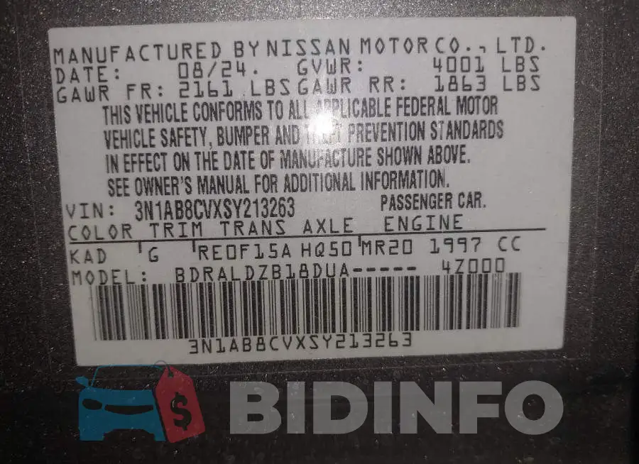 3N1AB8CVXSY213263 Photo# 9