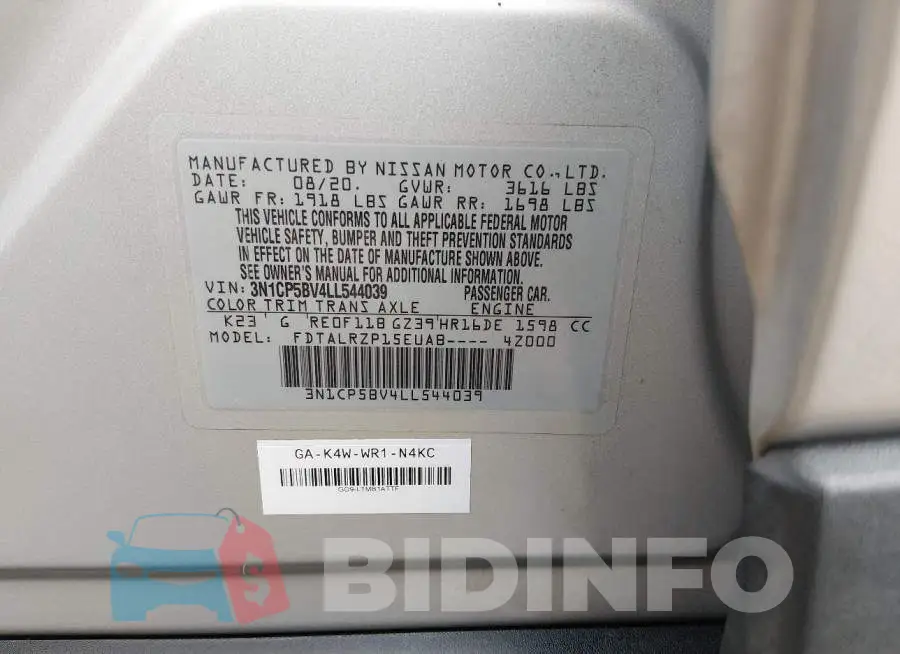 3N1CP5BV4LL544039 Photo# 9