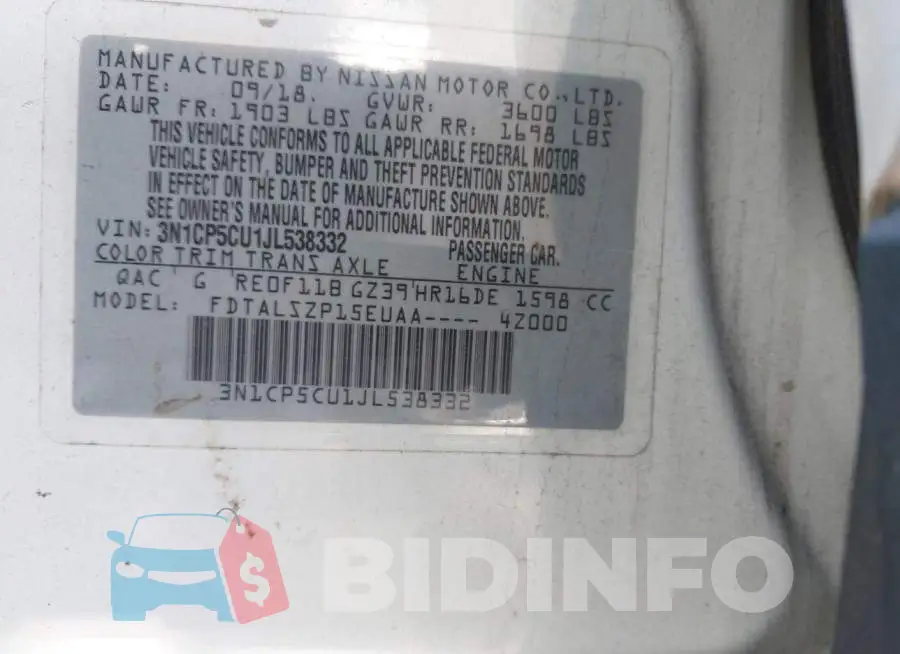 3N1CP5CU1JL538332 Photo# 9