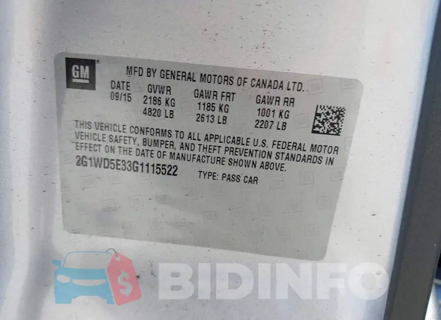 2G1WD5E33G1115522 Photo# 9
