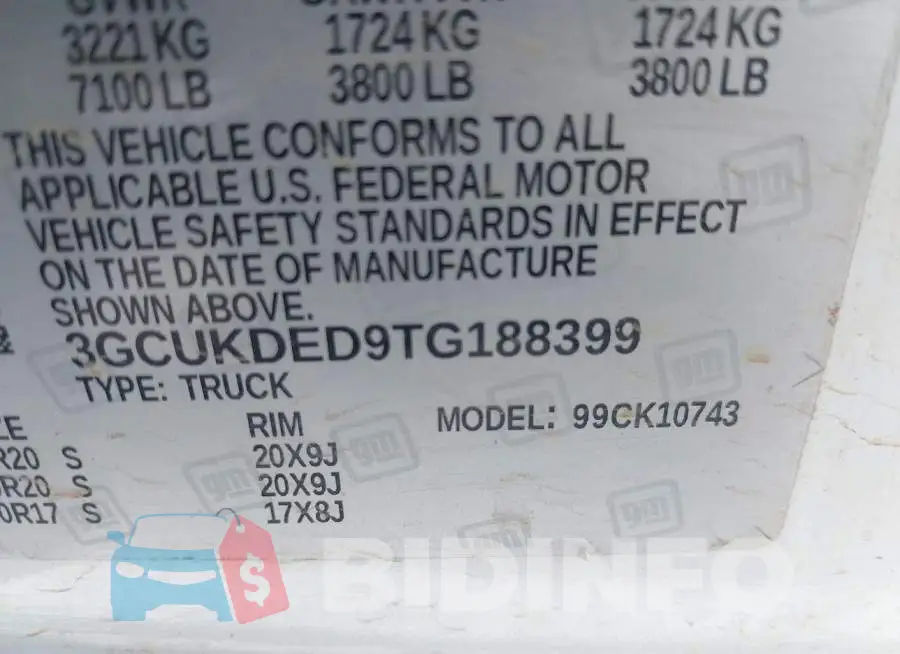 3GCUKDED9TG188399 Photo# 9