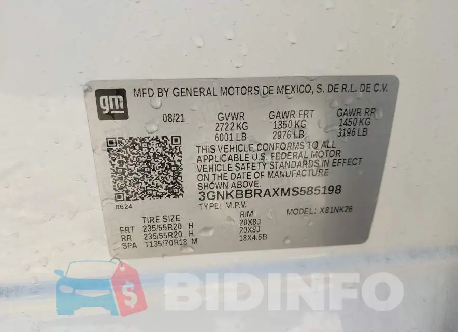 3GNKBBRAXMS585198 Photo# 9