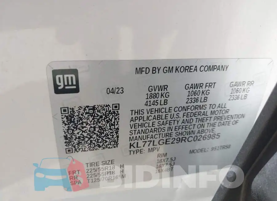 KL77LGE29RC026985 Photo# 9