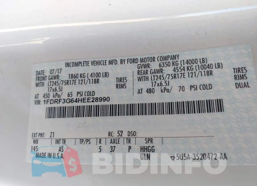 1FDRF3G64HEE28990 Photo# 9