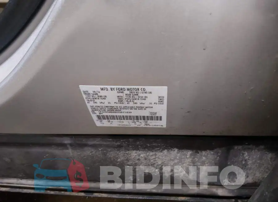 1FM5K8B88HGA71530 Photo# 9