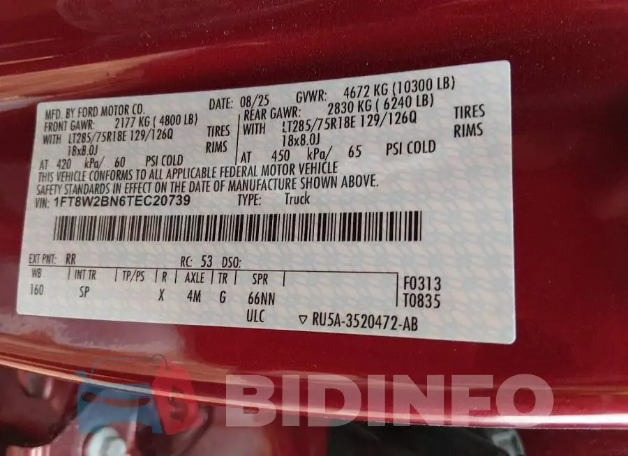 1FT8W2BN6TEC20739 Photo# 9