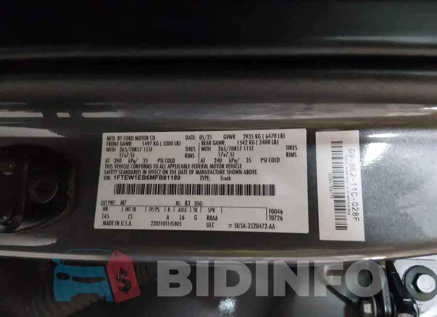 1FTEW1EB6MFB81189 Photo# 9