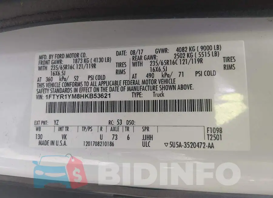 1FTYR1YM8HKB53621 Photo# 9