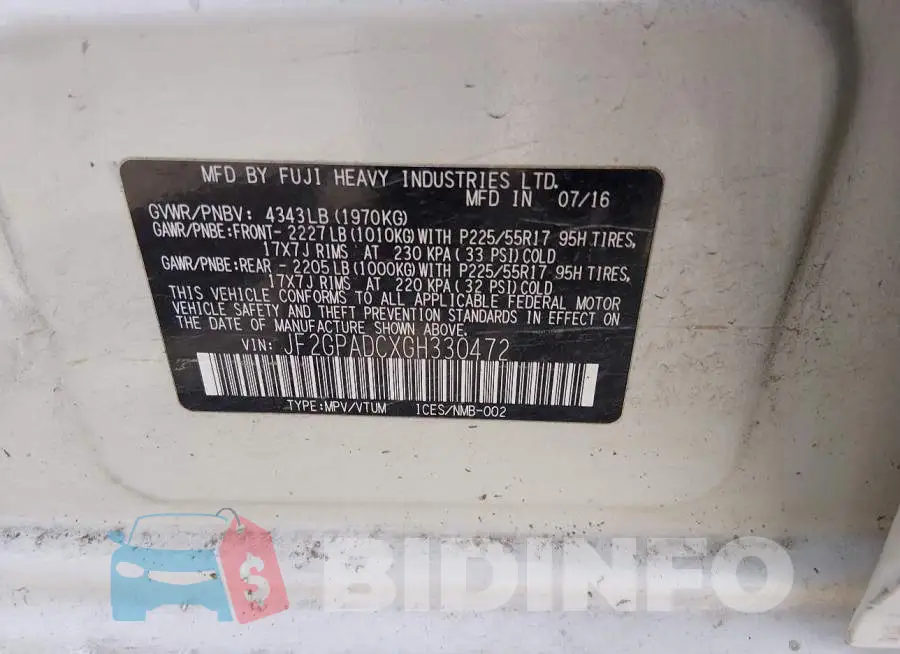 JF2GPADCXGH330472 Photo# 9