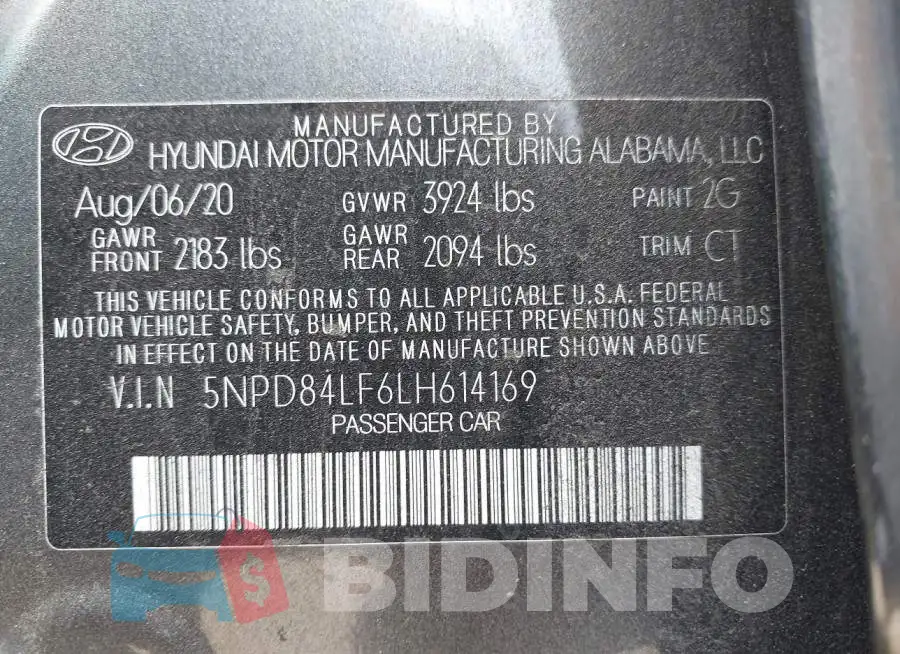 5NPD84LF6LH614169 Photo# 9