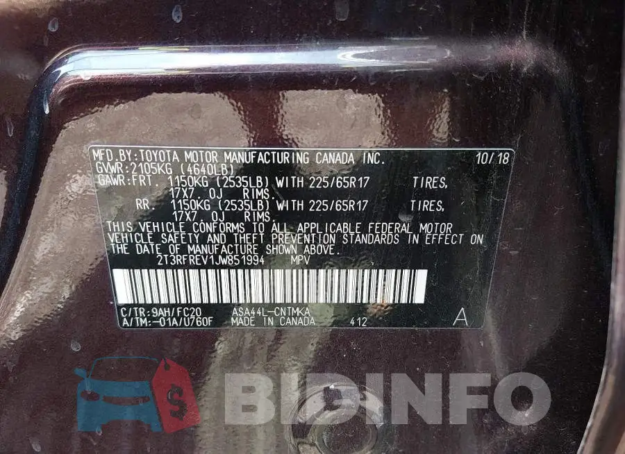 2T3RFREV1JW851994 Photo# 9
