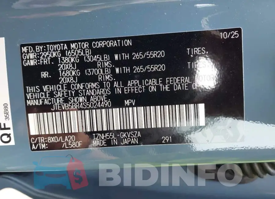 JTEVB5BR4S5024490 Photo# 9