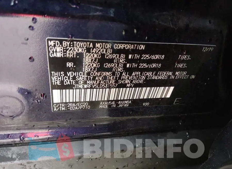 JTMEWRFV5LD531557 Photo# 9