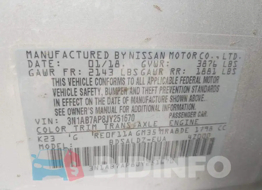 3N1AB7AP8JY251670 Photo# 9