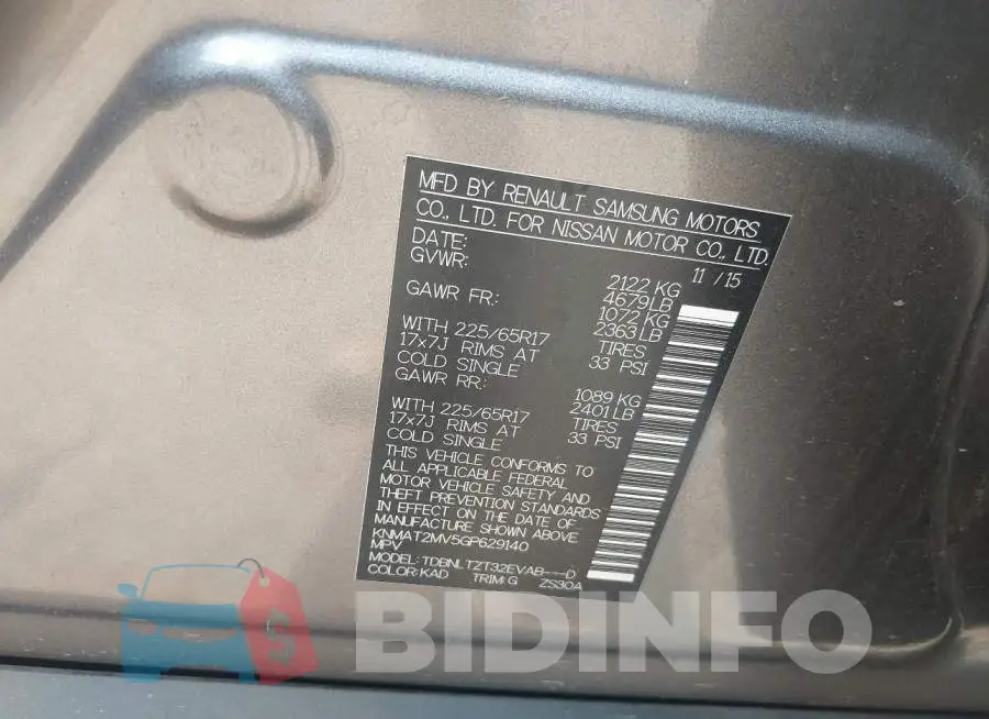 KNMAT2MV5GP629140 Photo# 9