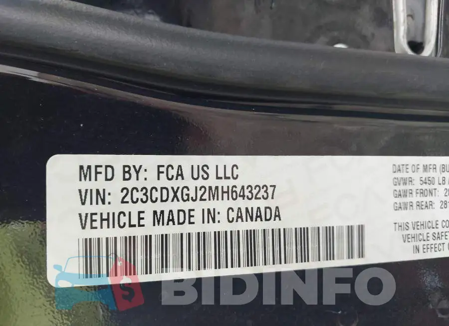 2C3CDXGJ2MH643237 Photo# 9
