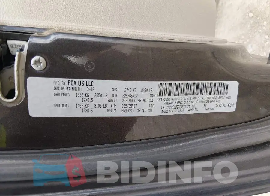 2C4RDGBG7KR671124 Photo# 9