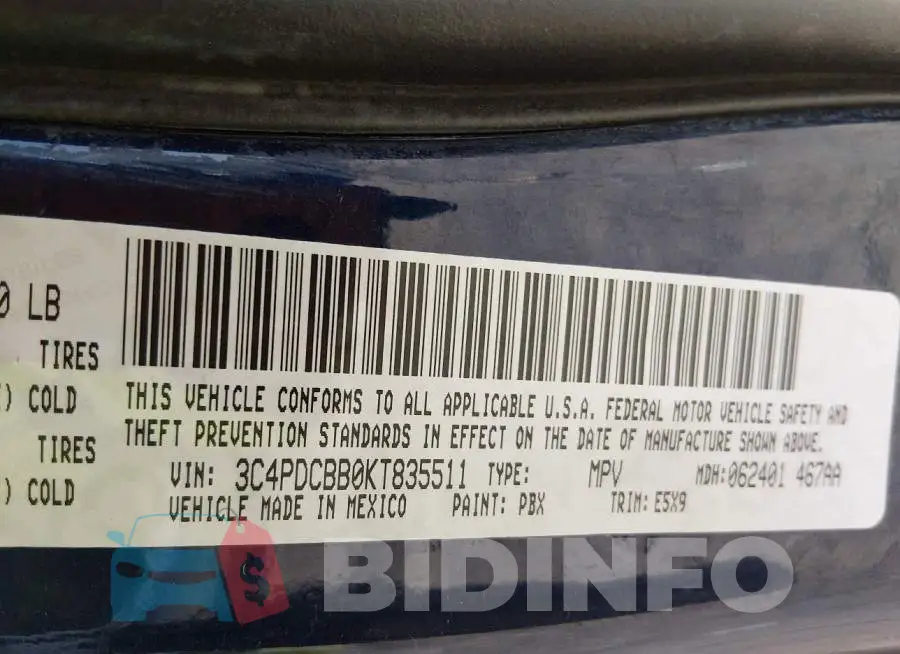 3C4PDCBB0KT835511 Photo# 9