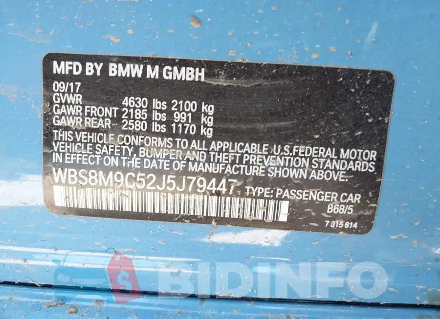 WBS8M9C52J5J79447 Photo# 9