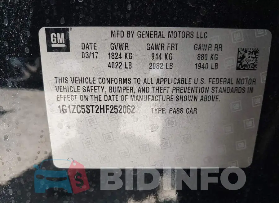 1G1ZC5ST2HF252062 Photo# 9