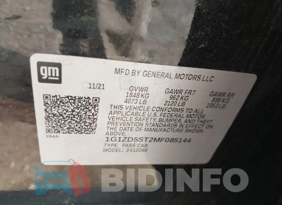 1G1ZD5ST2MF085144 Photo# 9