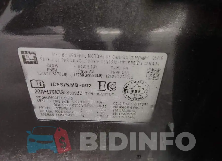 2GNFLFEK3G6355932 Photo# 9