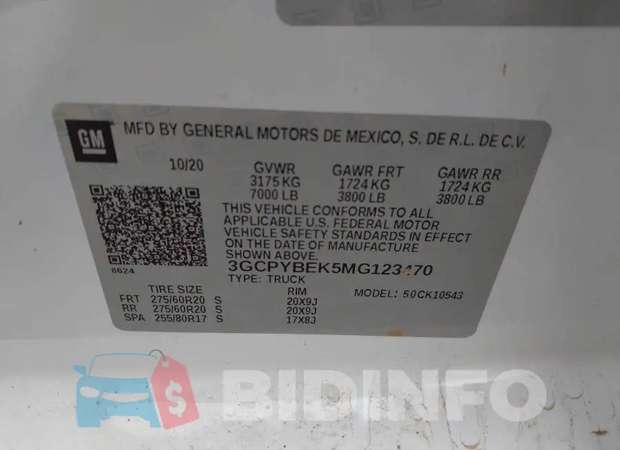 3GCPYBEK5MG123470 Photo# 9