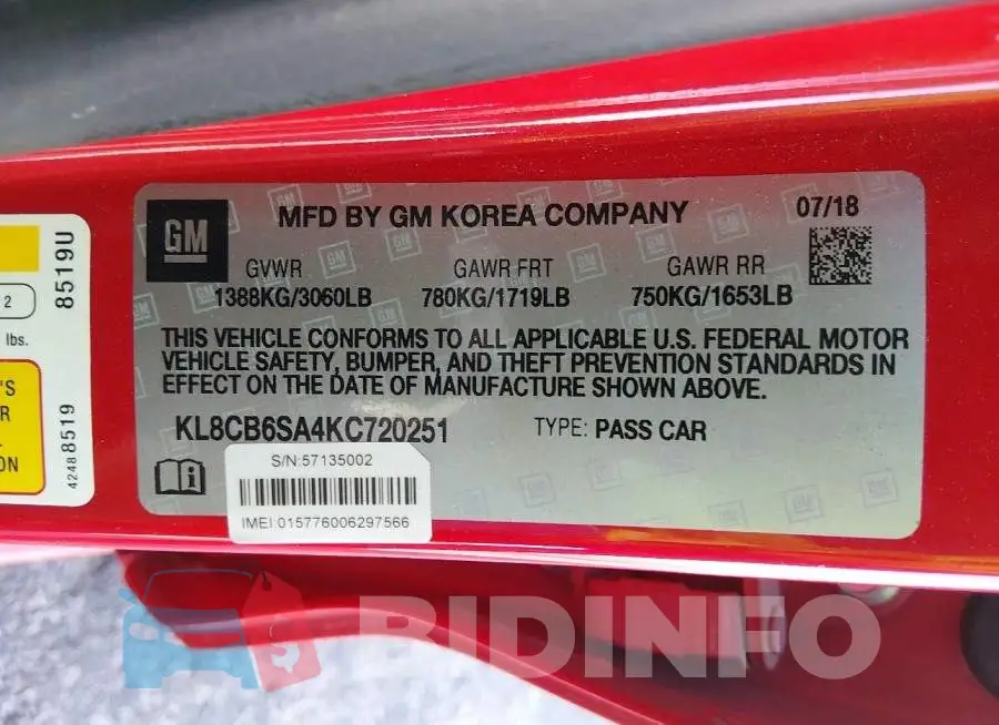 KL8CB6SA4KC720251 Photo# 9