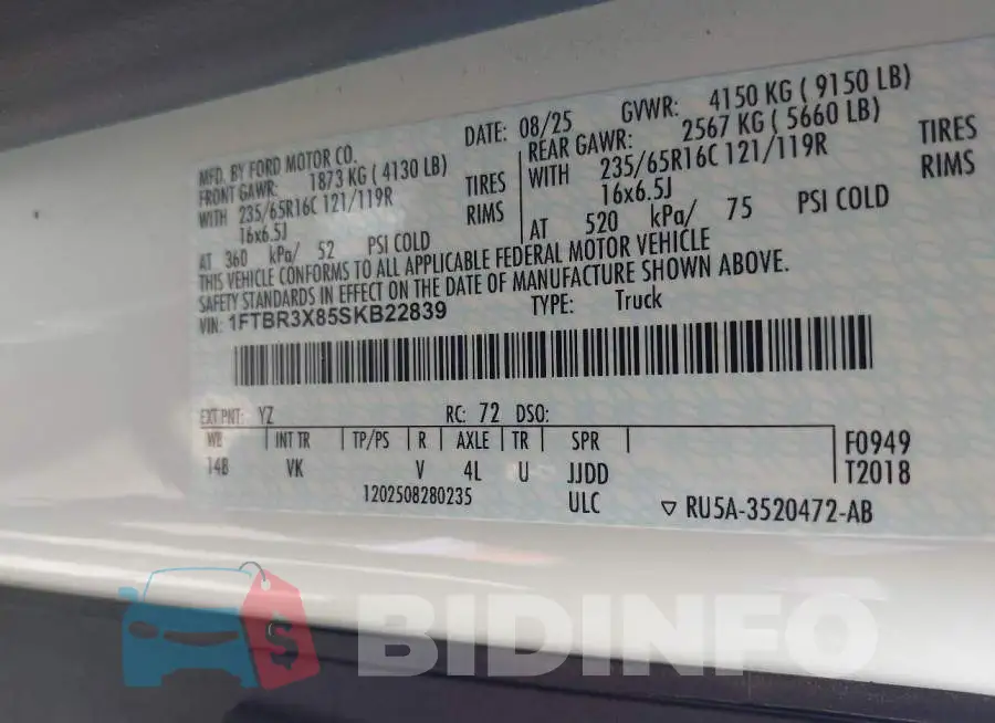 1FTBR3X85SKB22839 Photo# 9