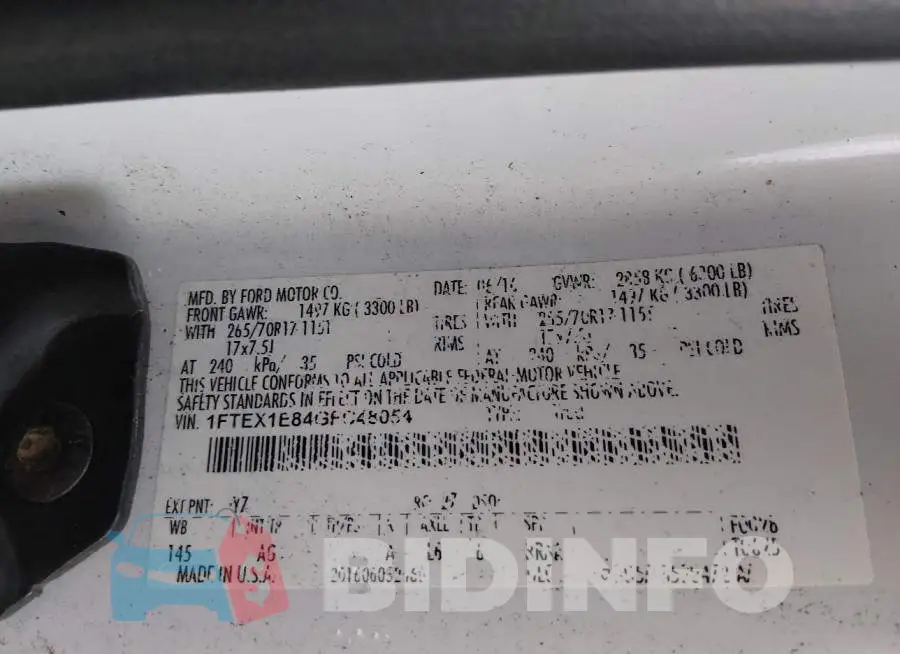 1FTEX1E84GFC48054 Photo# 9