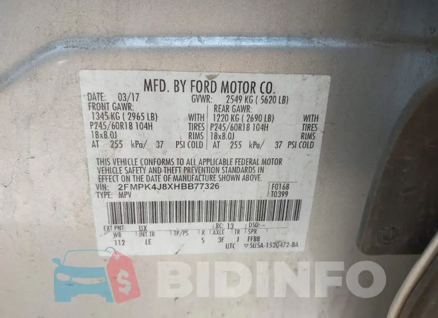 2FMPK4J8XHBB77326 Photo# 9