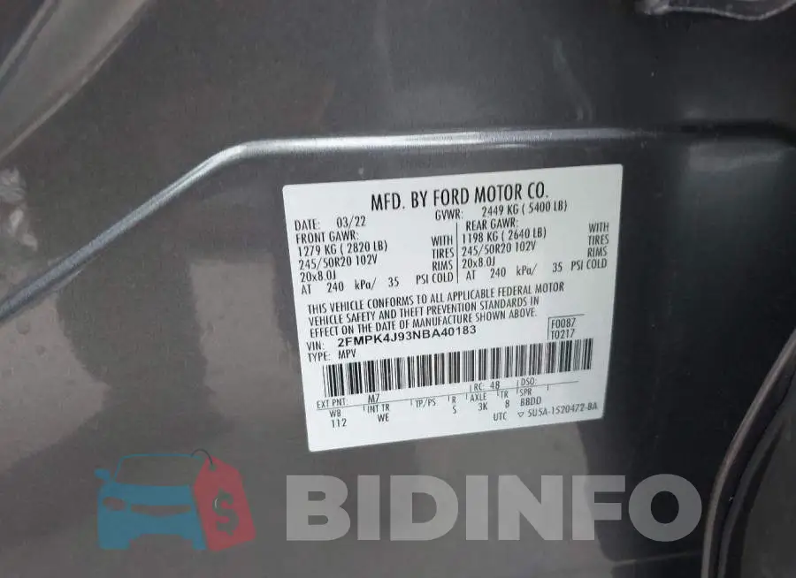 2FMPK4J93NBA40183 Photo# 9