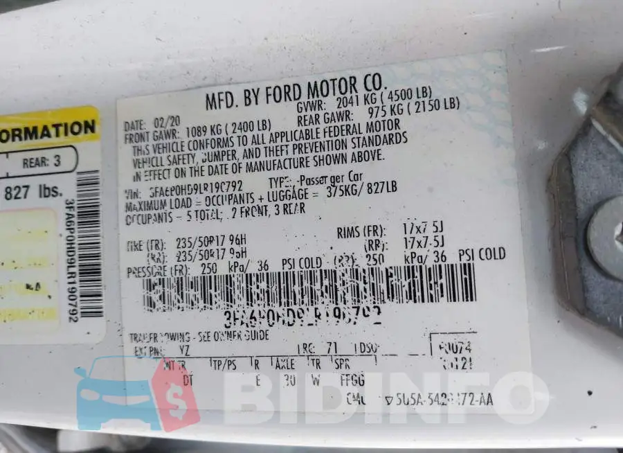 3FA6P0HD9LR190792 Photo# 9