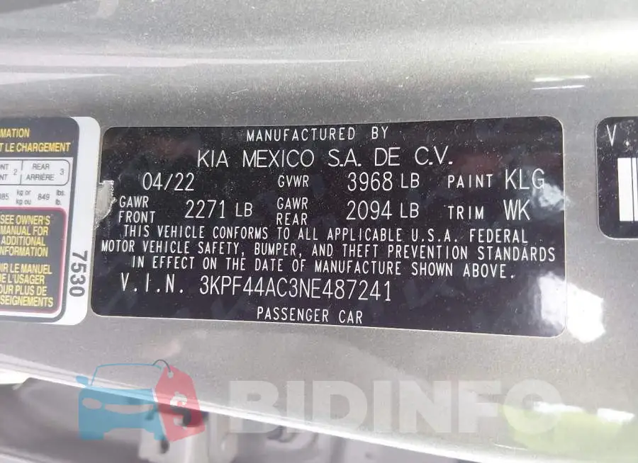 3KPF44AC3NE487241 Photo# 9