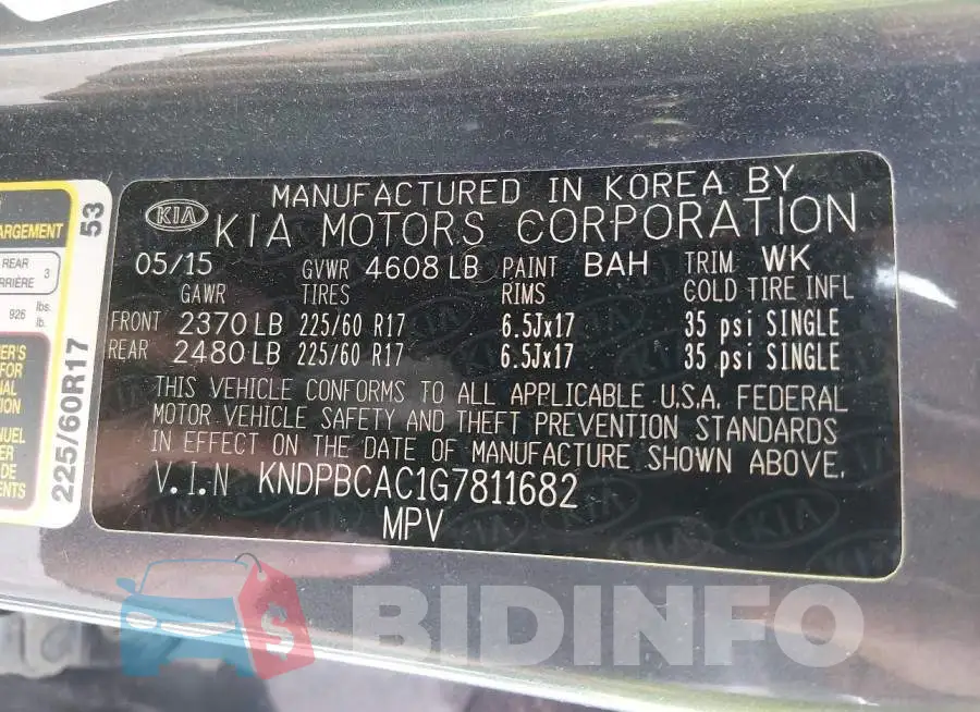KNDPBCAC1G7811682 Photo# 9