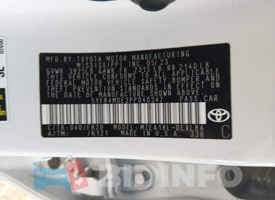 5YFB4MDE2PP040347 Photo# 9