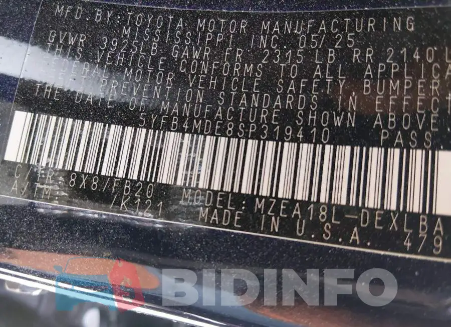 5YFB4MDE8SP319410 Photo# 9