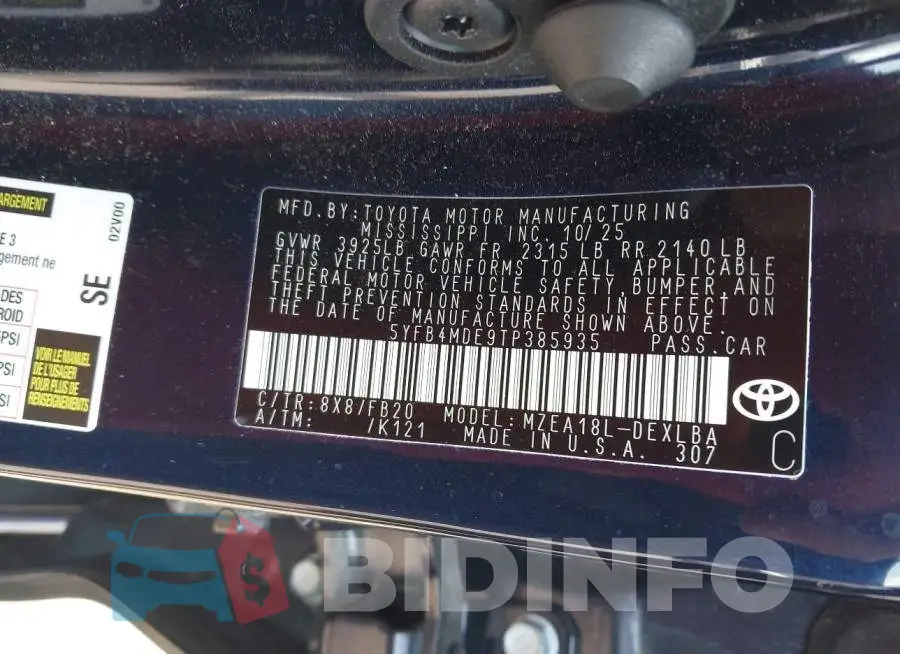 5YFB4MDE9TP385935 Photo# 9