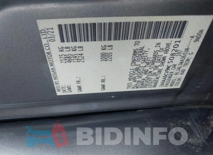 1N4AA6CV9MC508201 Photo# 9