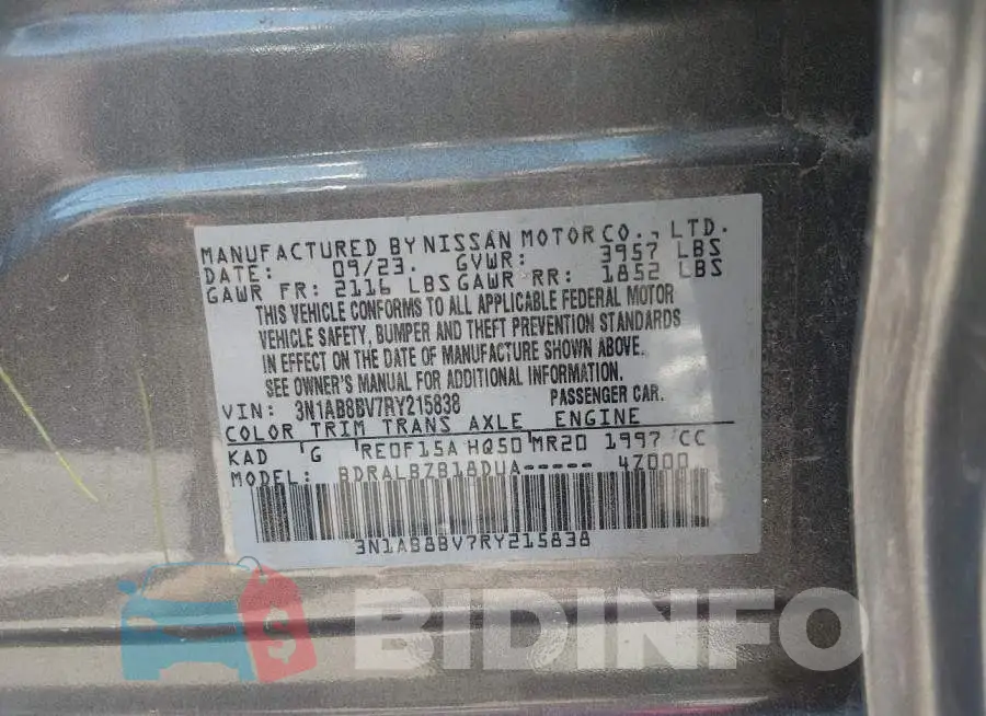 3N1AB8BV7RY215838 Photo# 9