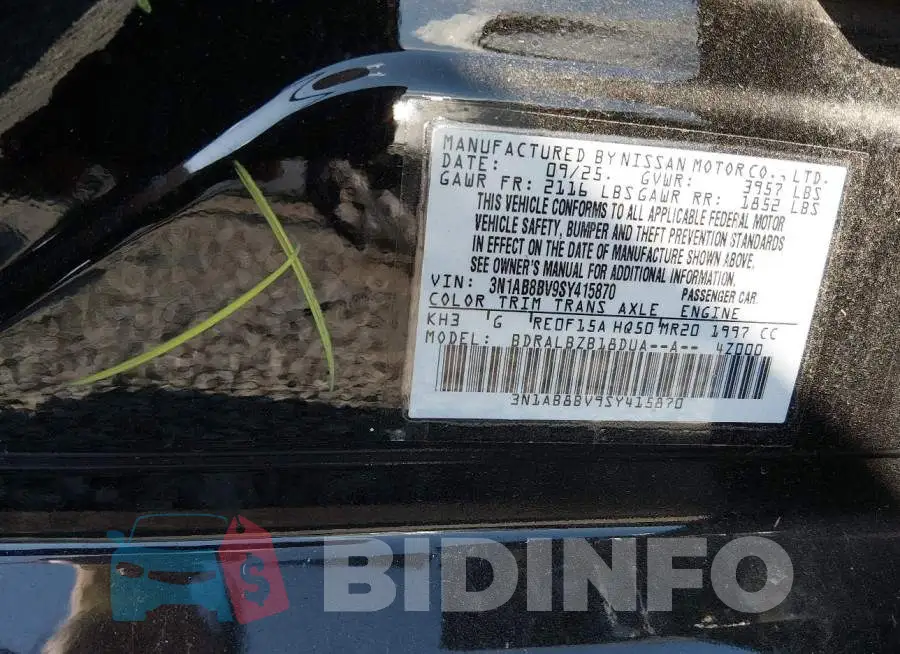 3N1AB8BV9SY415870 Photo# 9