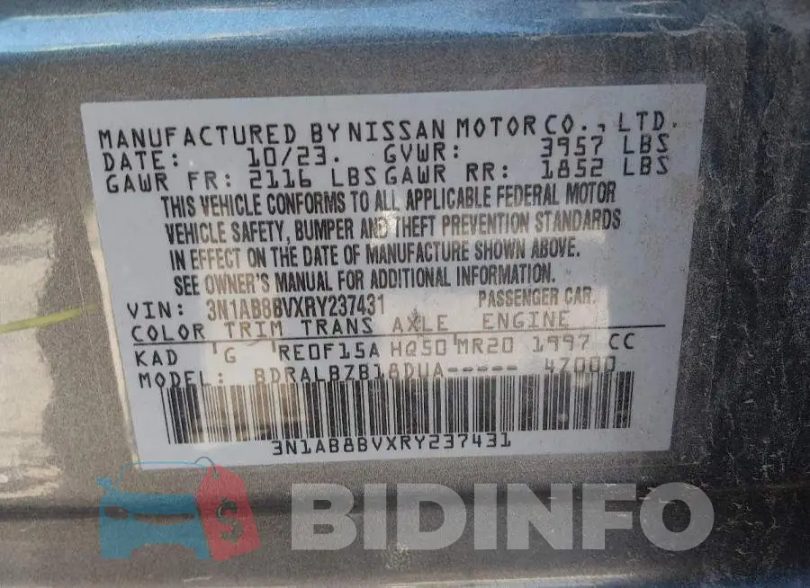 3N1AB8BVXRY237431 Photo# 9