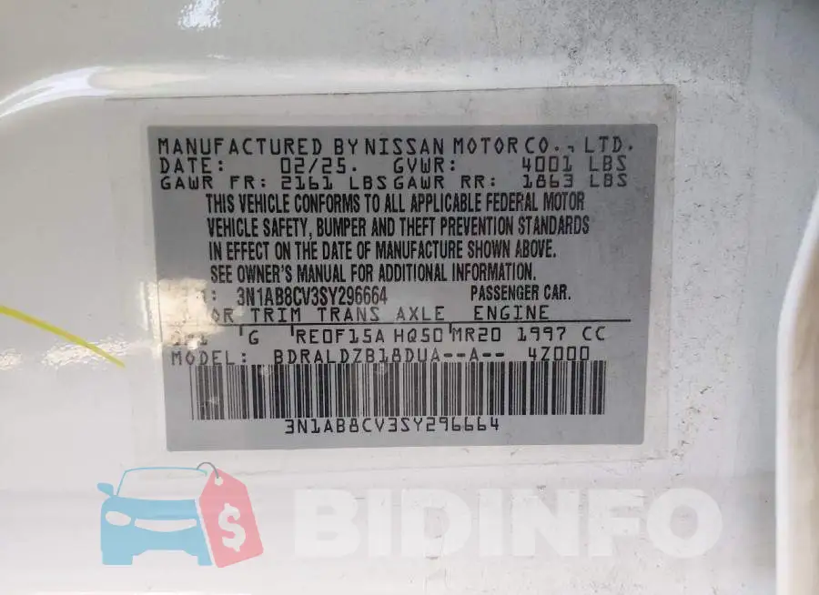 3N1AB8CV3SY296664 Photo# 9