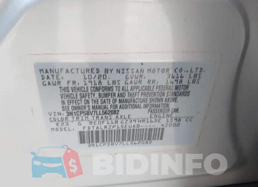 3N1CP5BV7LL562082 Photo# 9