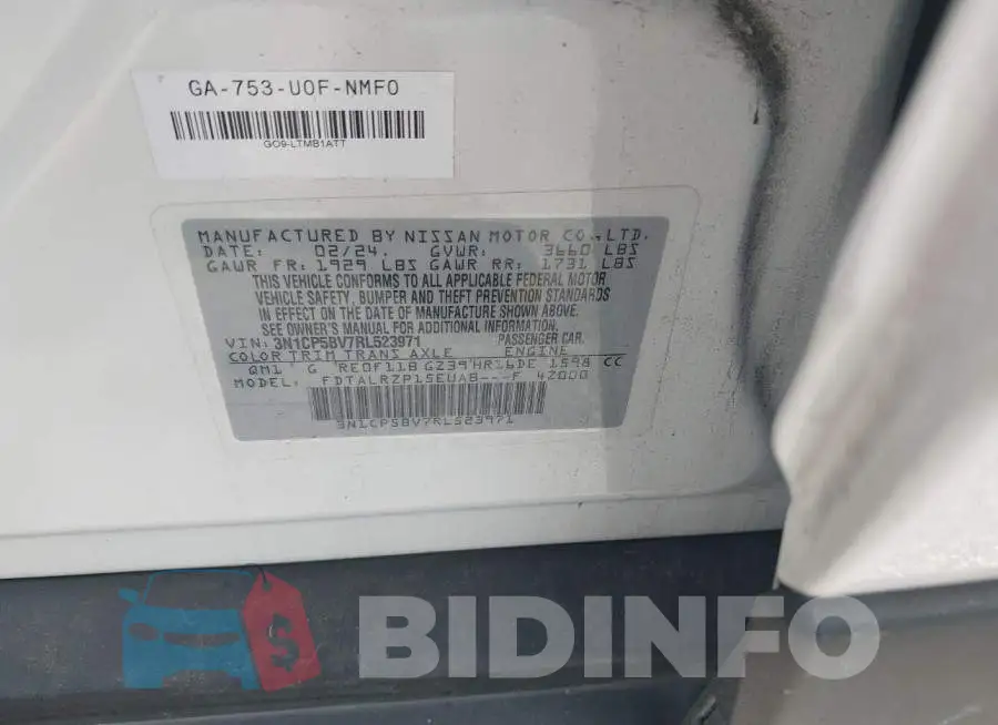 3N1CP5BV7RL523971 Photo# 9