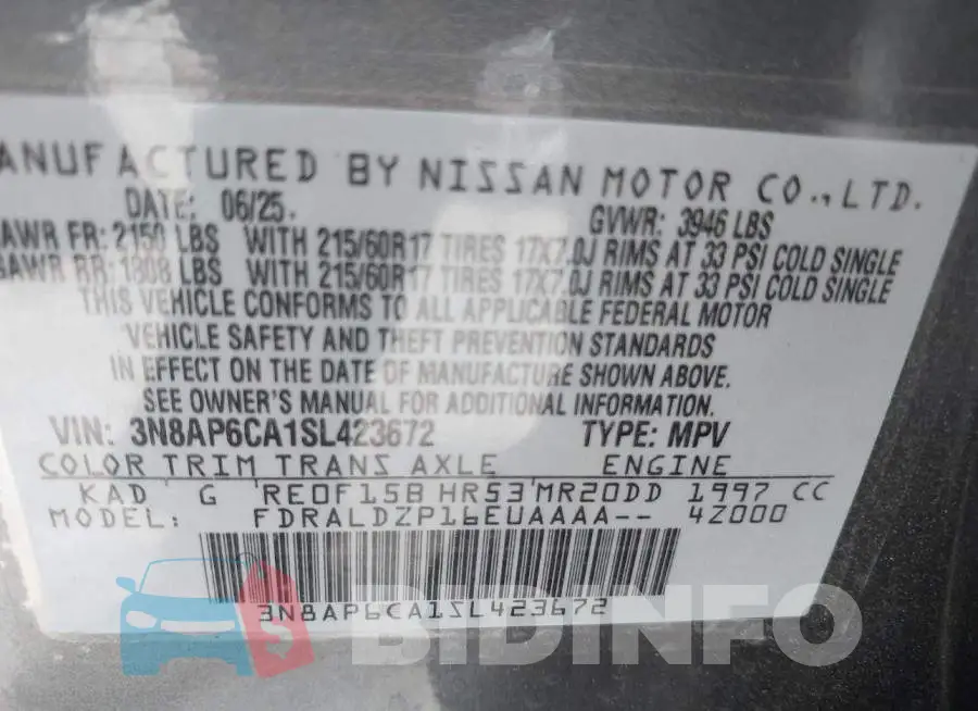 3N8AP6CA1SL423672 Photo# 9