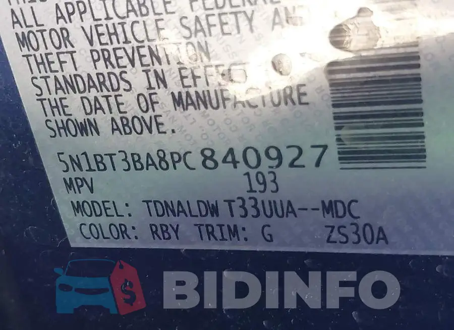 5N1BT3BA8PC840927 Photo# 9