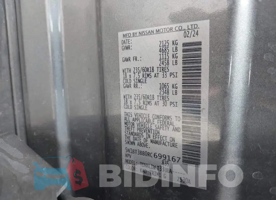 5N1BT3BB0RC699167 Photo# 9