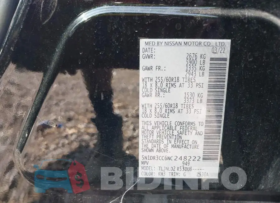5N1DR3CC6NC248222 Photo# 9