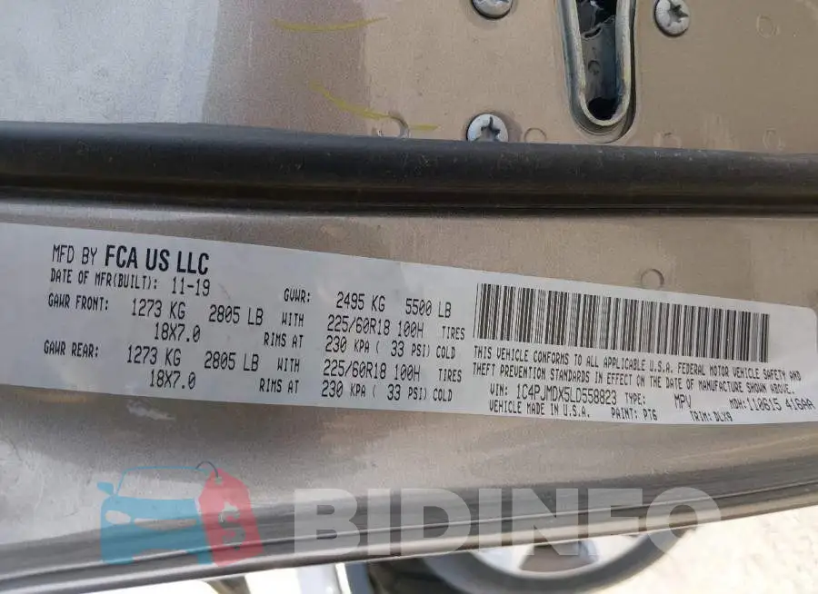 1C4PJMDX5LD558823 Photo# 9